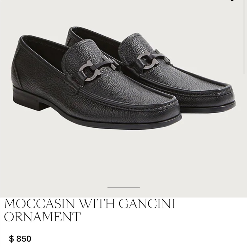 Brand New Salvatore Ferragamo Moccasin With Gancini Ornament